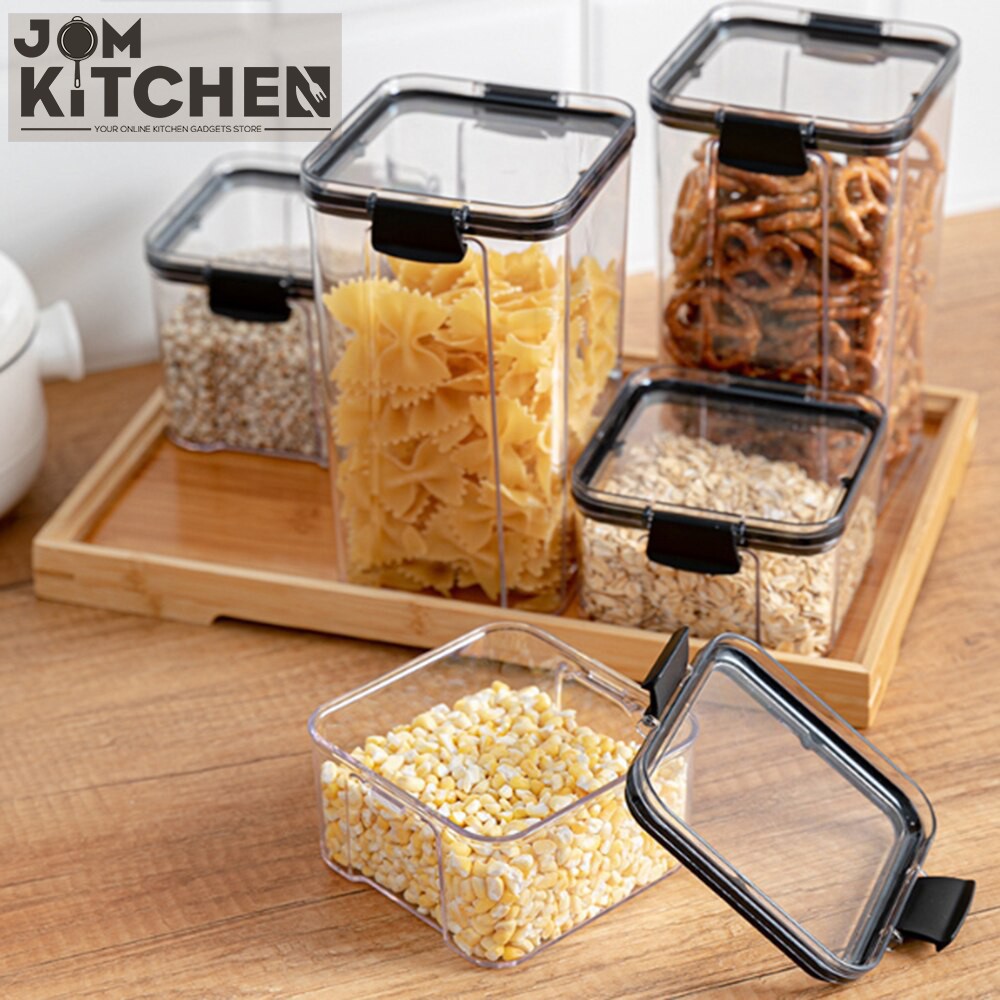 Jom Kitchen Square Food Storage Container Plastic Noodle Box Multigrain