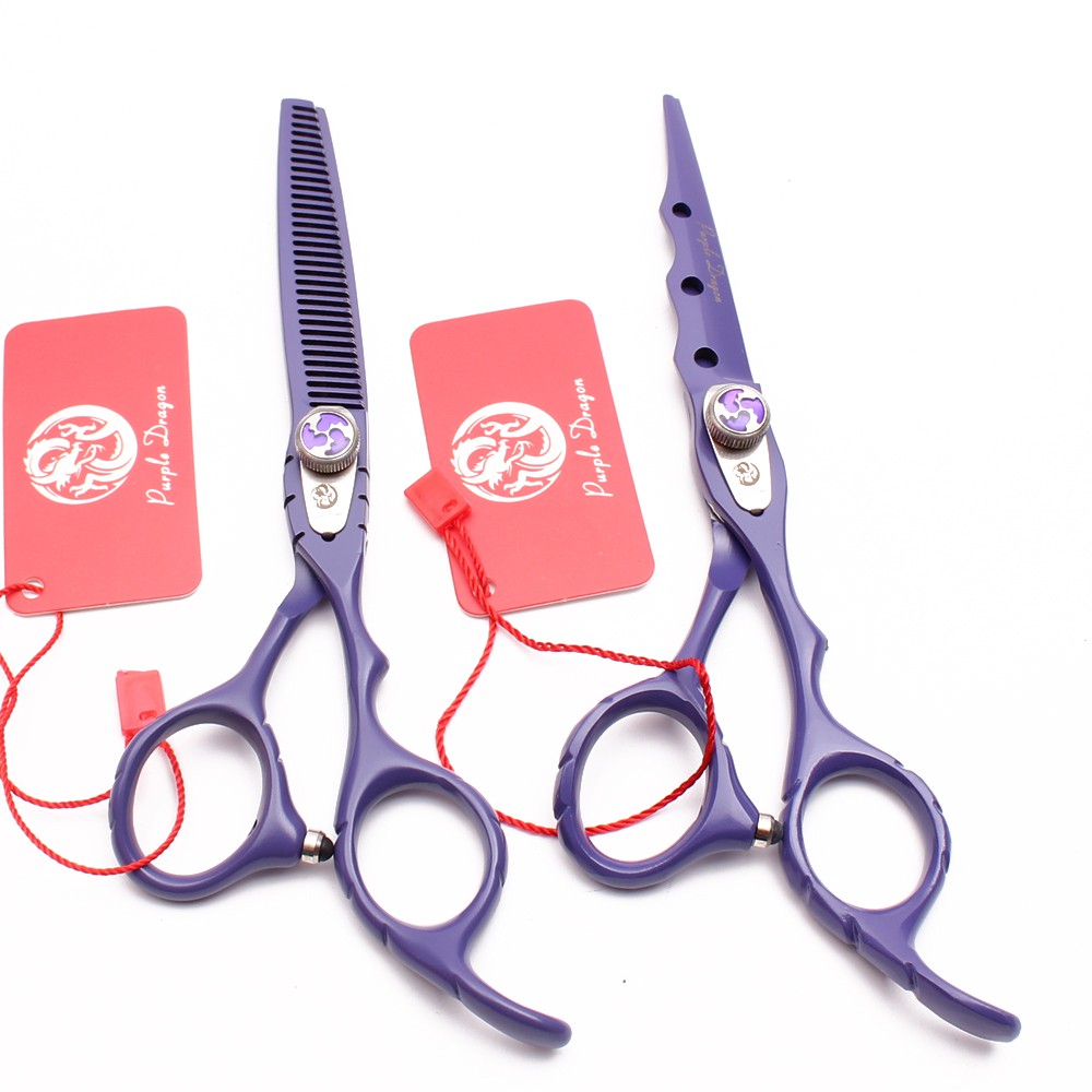 6 0 Purple Hairdressing Scissors Regular Scissors Thinning Shears