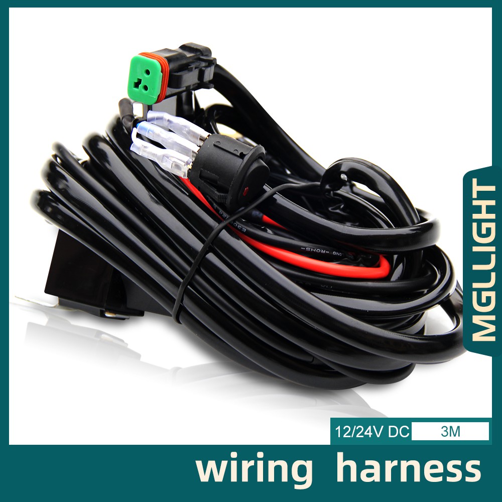 MGLLIGHT 3M LED light strip wiring loom harness kit fuse relay