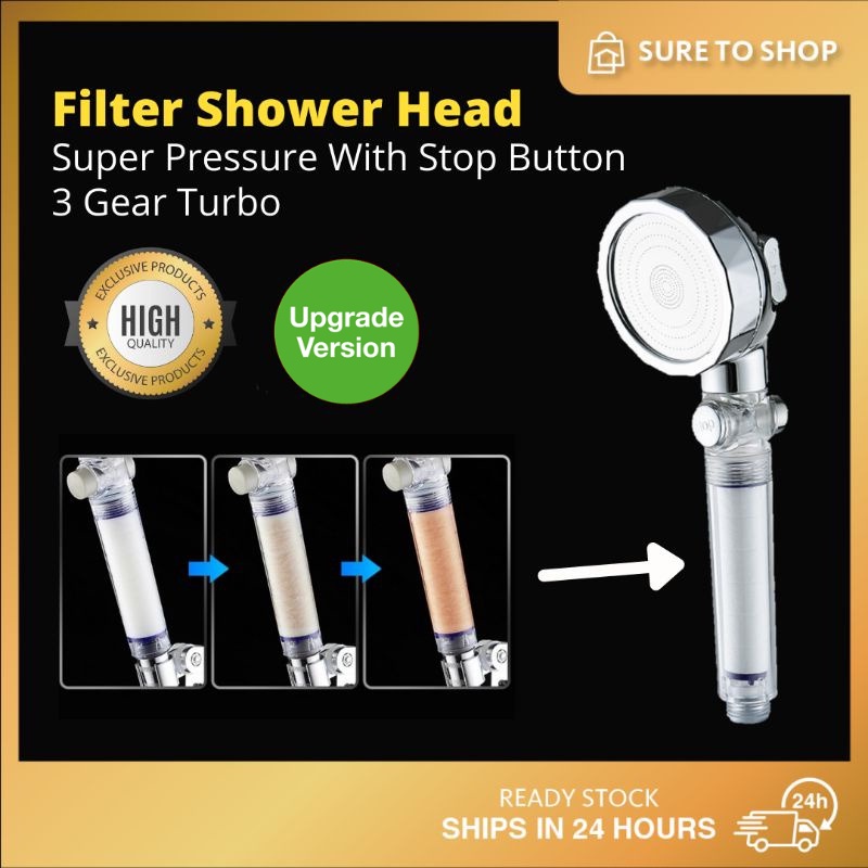 New Upgrade Shower Head Filter Water Saving Shower Head Filter Cleaning PP Cotton Filter 增压过滤花洒