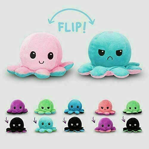 Details about   Double-Sided Flip Reversible Octopus Plush Toy Squid Stuffed Fidget Doll Toys UK 