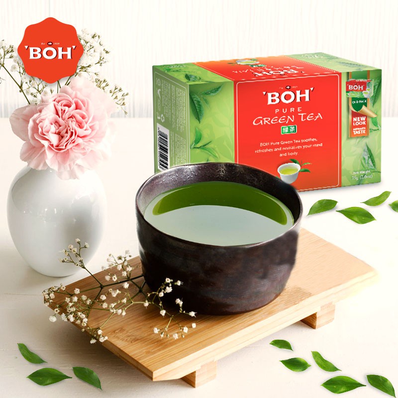 Original Boh Tea Pure Green Tea Boh Teh Hijau Asli 375g X 25 Tea Bag