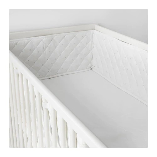 Ikea Baby Crib Cot S Soft Bumper Pad 120x60 Cm White Shopee