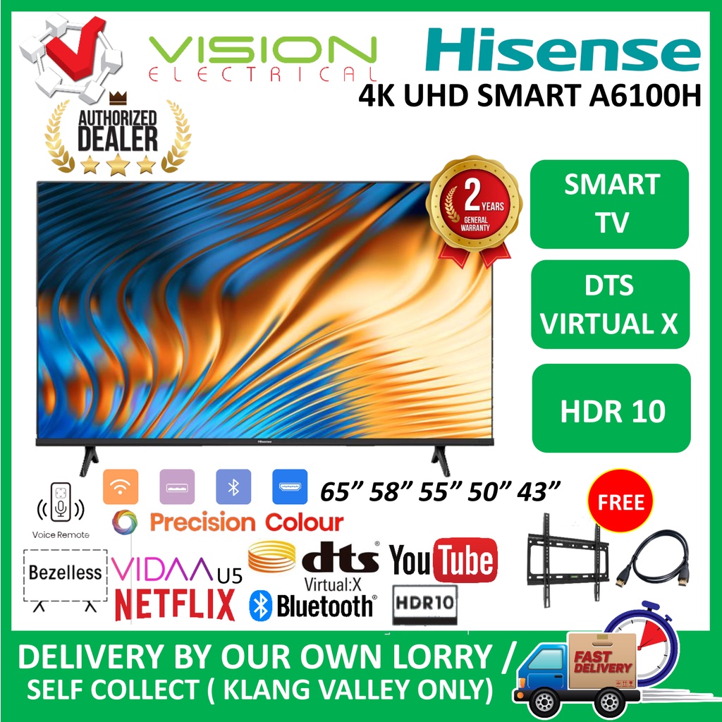 Free Delivery Basic Setup Klang Valley Hisense 58a6100h 58 4k Uhd Smart Tv A6100h Series 4467