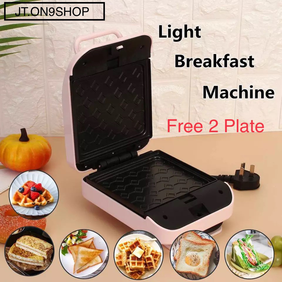 JT.ON9SHOP Electric Sandwich Maker Waffle Maker Mini Grilling Panini Baking Plates Toaster Breakfast Machine Home