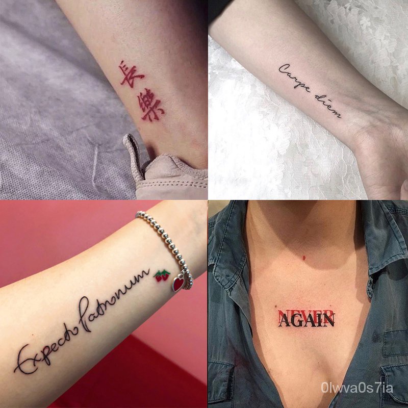 tattoo sticker waterproof Letter Neck Tattoo Sticker Sex Cold Men's Arm  Back Stickers Small Pattern Couple's Leg Men's C | Shopee Malaysia