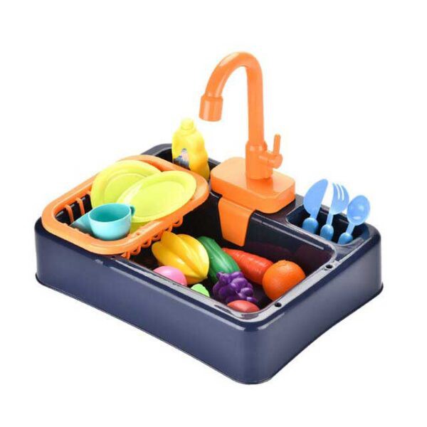 NEW KIS-7BL Blue Kids Kitchen Toys Simulation Electric Dishwasher Educational Toys Mini Kitchen Food Pretend vacuum spra