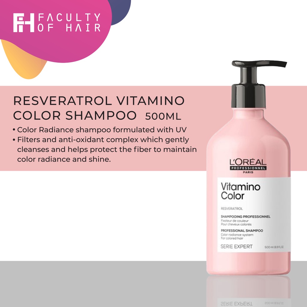 Loreal Serie Expert Resveratrol Vitamino Color Shampoo (500ml) Shopee
