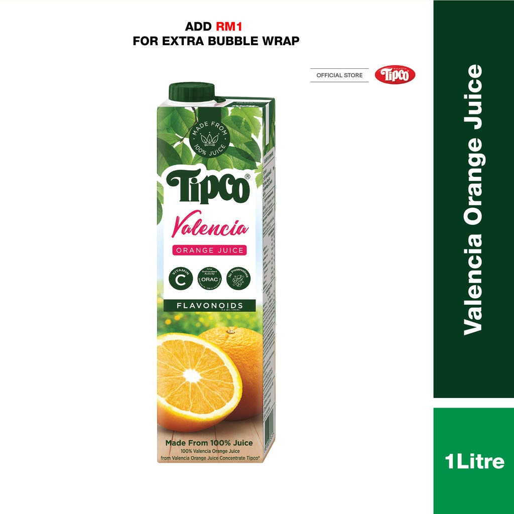 Tipco 100% Valencia Orange Juice 1L | Shopee Malaysia