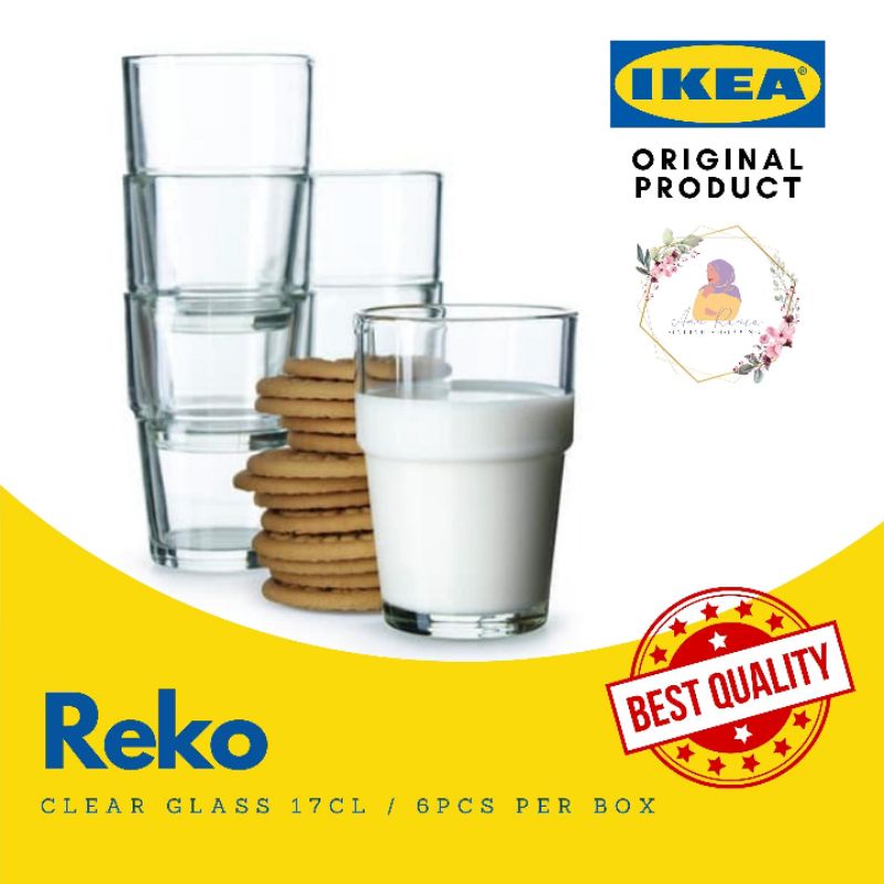 IKEA Reko Glass, Clear Glass, 17 cl Original Shopee Malaysia