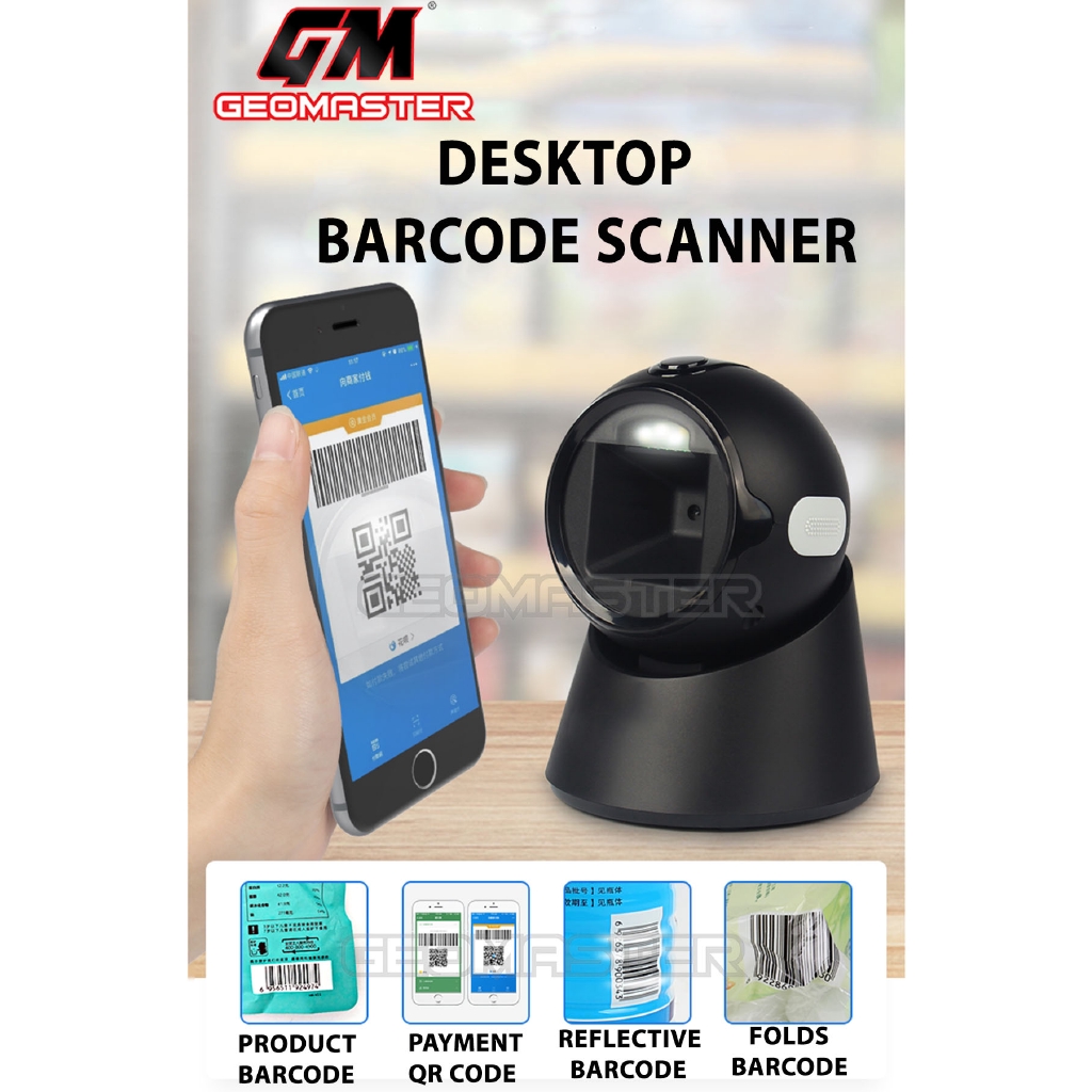 Geomaster Table Barcode Scanner Qr Code Scanner Phone Qr Code Scanner Shopee Malaysia