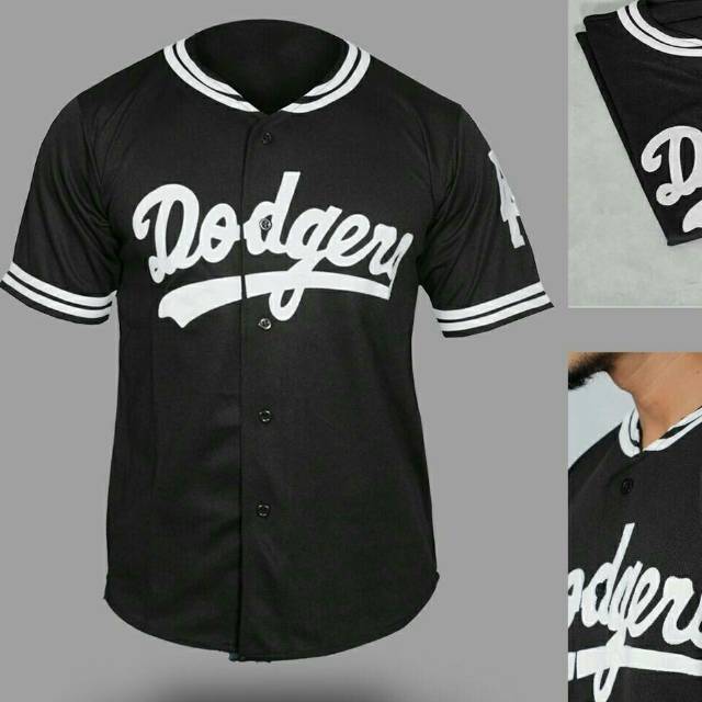 dodgers baseball jersey black