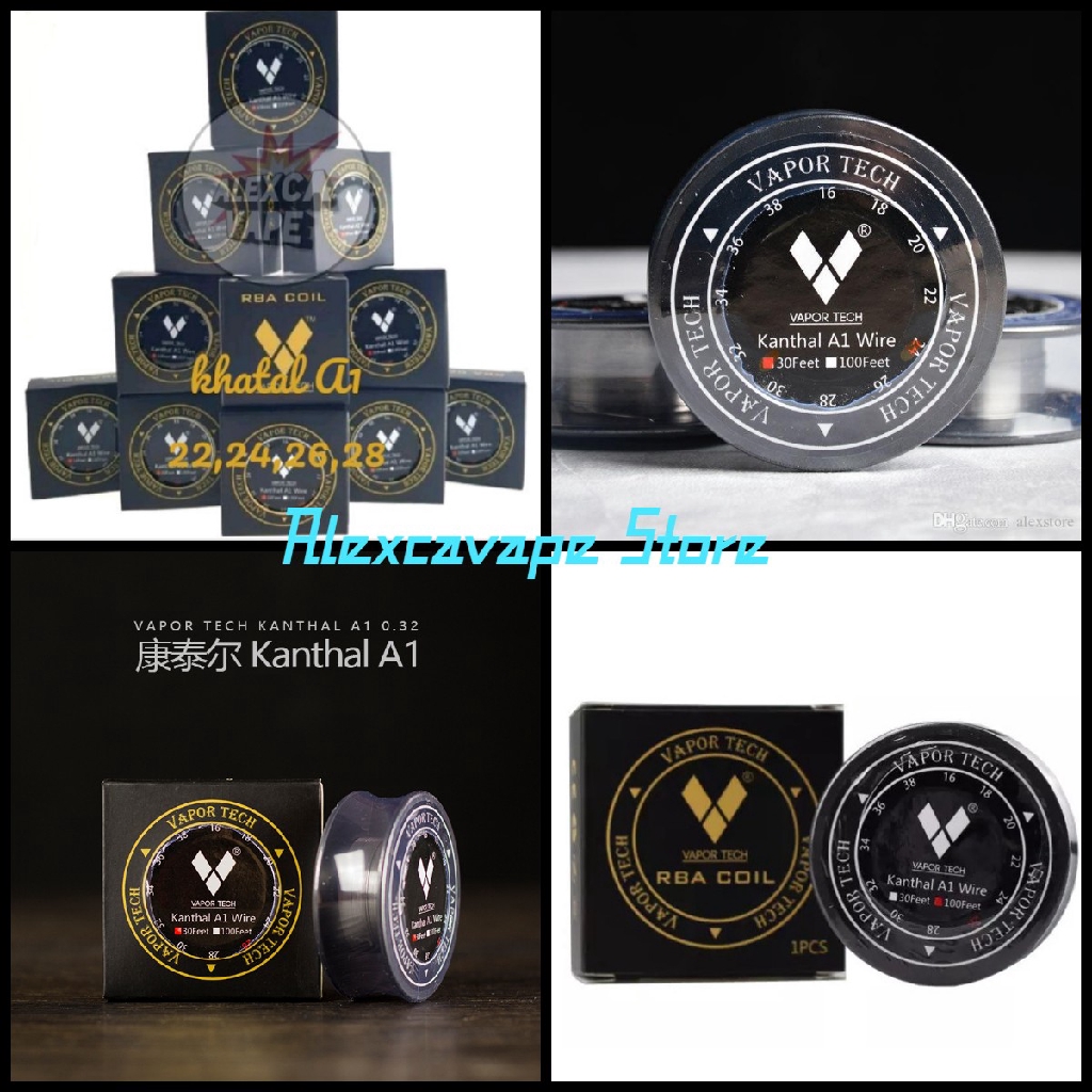 100 Original Vapor Tech Rba Coil Kanthal A1 Wire 30 Feet 26 24 28 30 22 Vape Pod Ejuice Rda Rdta Rta Shopee Malaysia