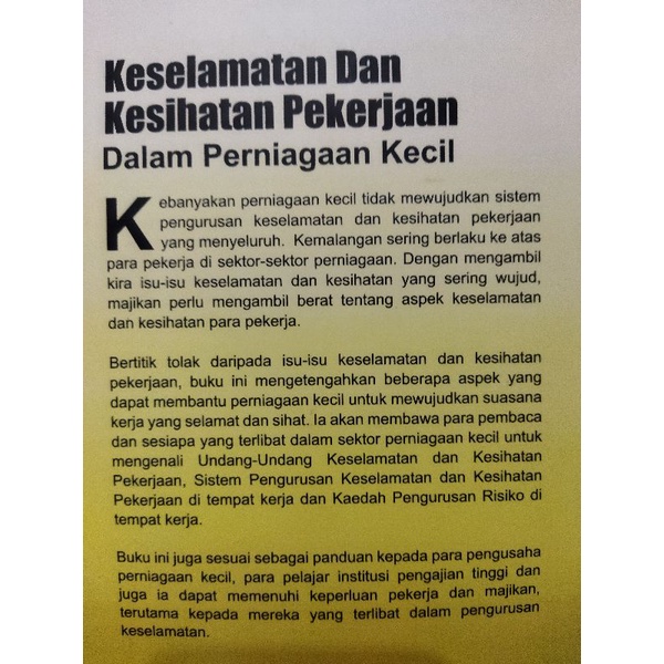 Keselamatan Dan Kesihatan Pekerjaan Dalam Perniagaan Kecil