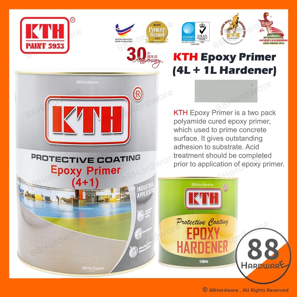 5L kth epoxy primer / epoxy floor paint / cat epoxy lantai / epoxy primer floor / KTH epoxy