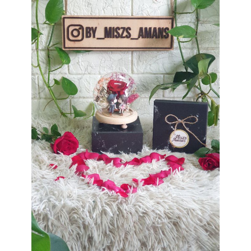 Preserved Flower Globe Florist,Choc Bouquet,Anniversary Gift Suprise