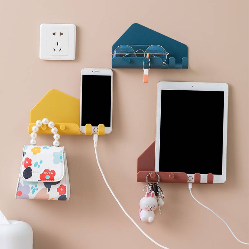 Tablet Wall Holder Wall Mounted Charger Mobile Phone Holder Hooks Hanging Tablet Charging Stand