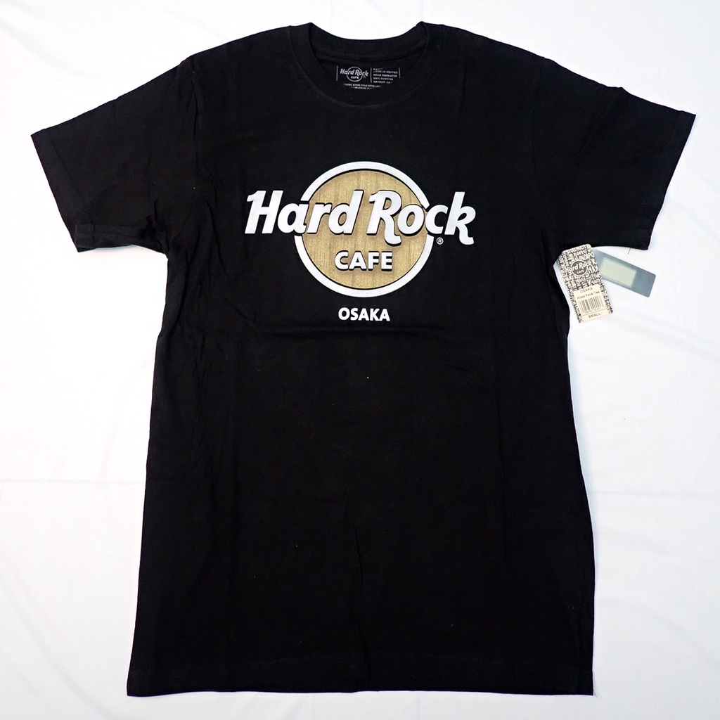 Original Hard Rock Cafe HRC Osaka Japan Wood Panel Embossed Print 100% Authentic T-shirt