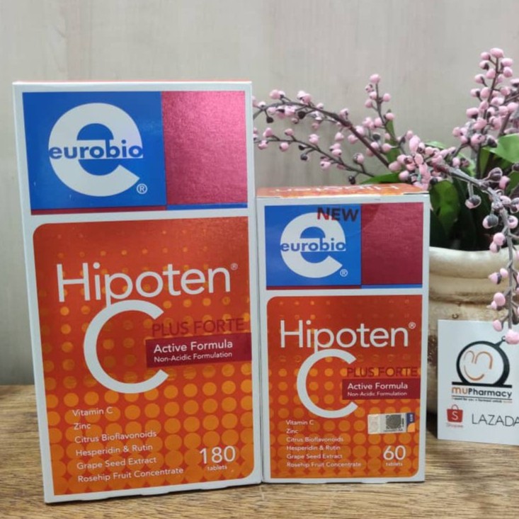 New Packing Eurobio Hipoten C Plus Forte Vitamin C 1000mg 180 S 60 S 180 S 60 S