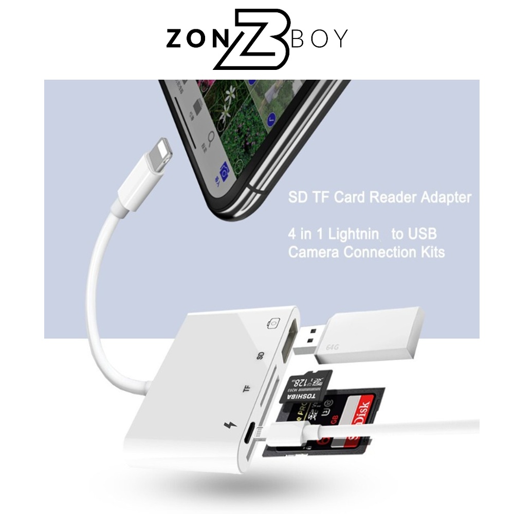 Card Reader Camera Card Reader 4 IN 1 SD TF Card Camera Connection Kits