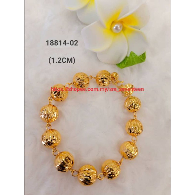 Rantai Tangan Gelang Boba Ball Cop916 Emas Korea Bracelet Murah