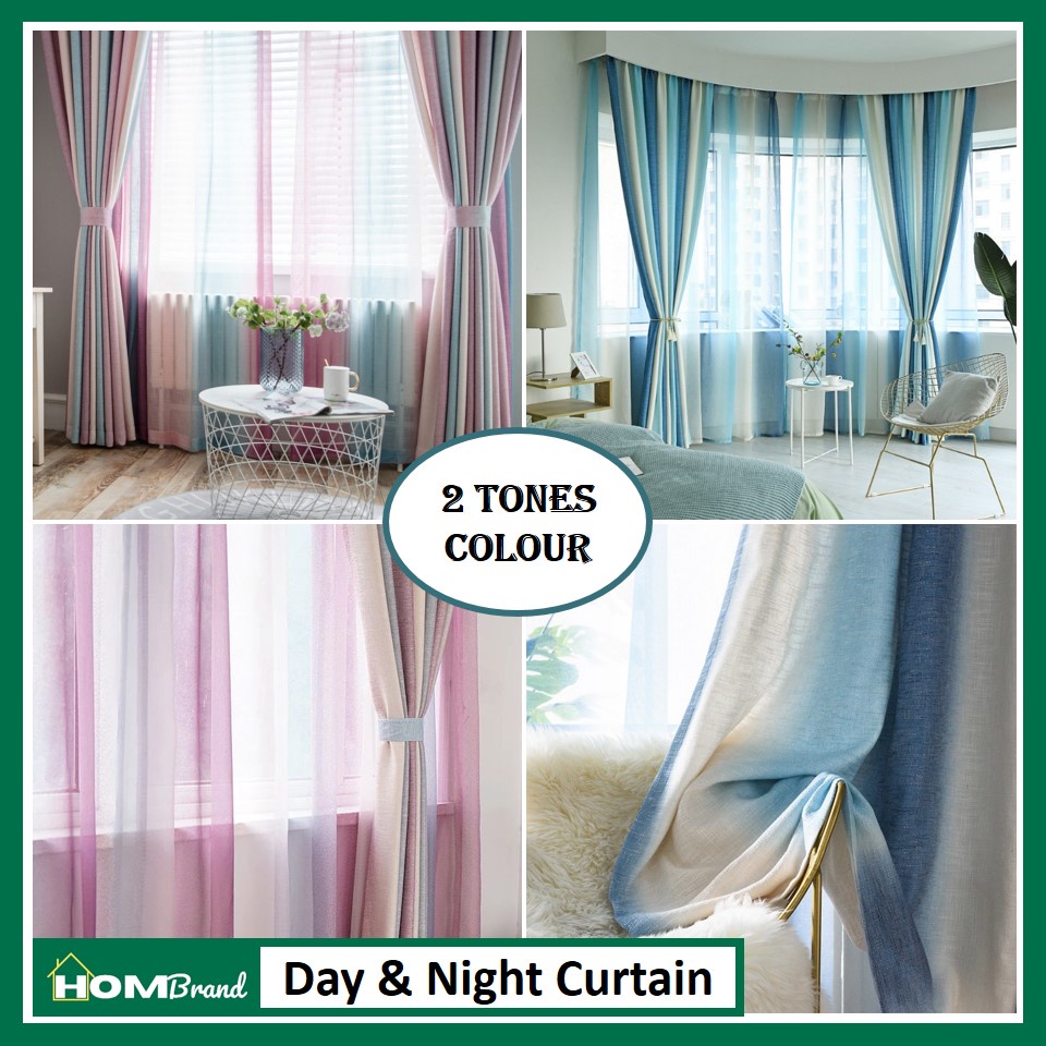 Blue Ocean | Pink Romance | Dual Colour Two Tone Curtain | Langsir ...