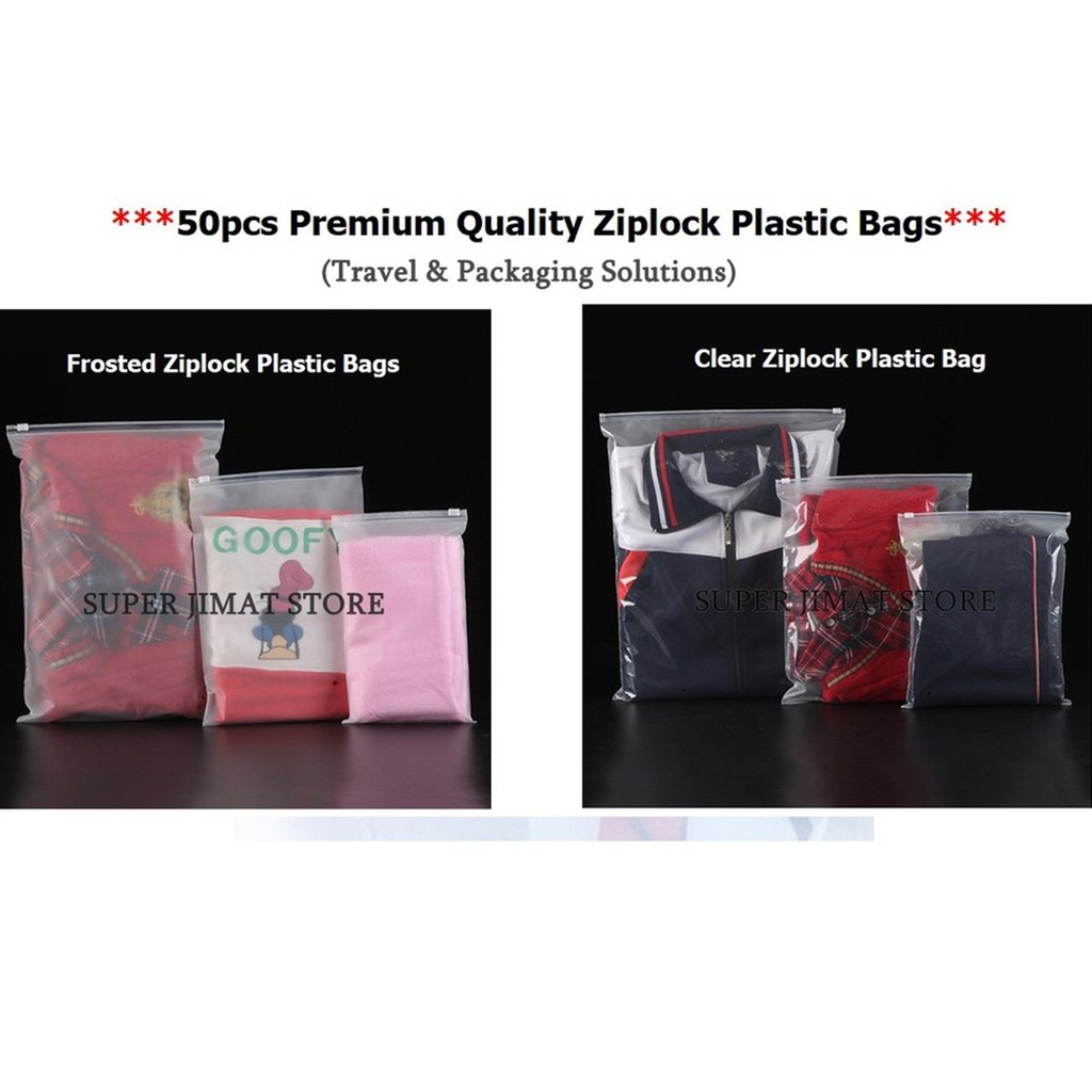 50pcs Ziplock Plastic Bag Clothes Packaging Zipper Plastik 50pcs Ziplock Plastic Bag Clothes Packaging Zipper Plastik