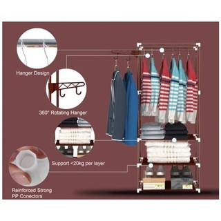 EMBA Wardrobe Storage Organizer Cabinet Cloth Rack Towel 