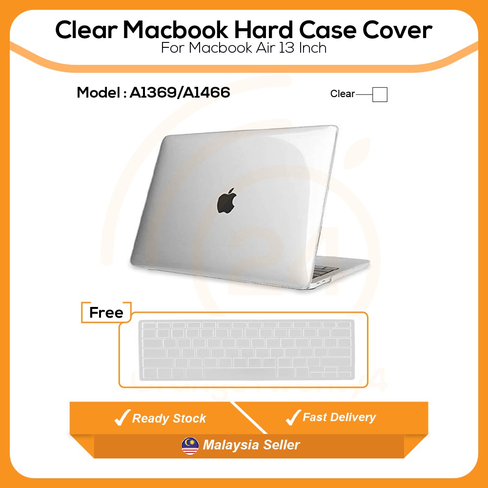Crystal Clear Macbook Hard Case For Macbook Air 13 Inch A1369 A1466 Shopee Malaysia