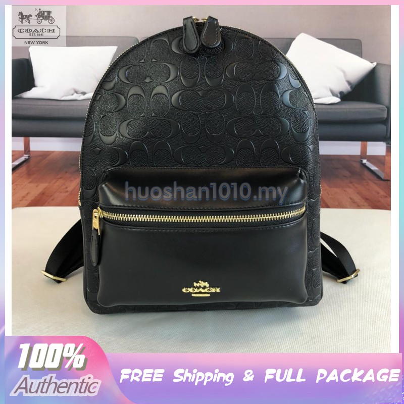 COACH 100% 32083 Three-dimensional relief backpackLeather Fashion women  backpack | Shopee Malaysia