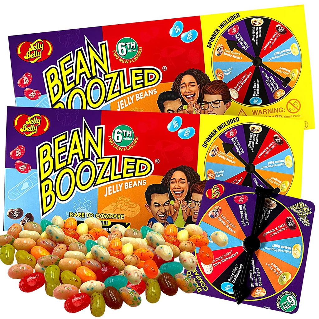 Jelly Bean BeanBoozled Game 6th Edition,Challenge Kit with Spinner