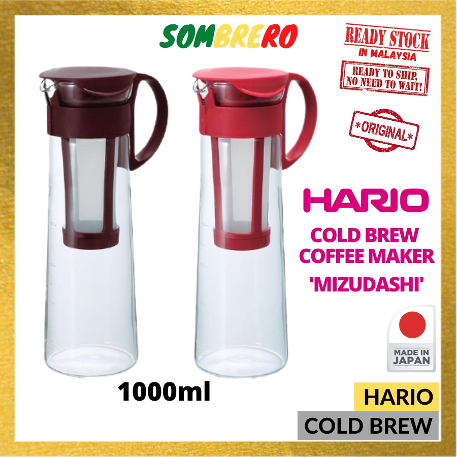 HARIO MIZUDASHI COLD BREW COFFEE MAKER 1L COFFEE POT JUG 1000ml HEATPROOF GLASS PERMANENT FILTER