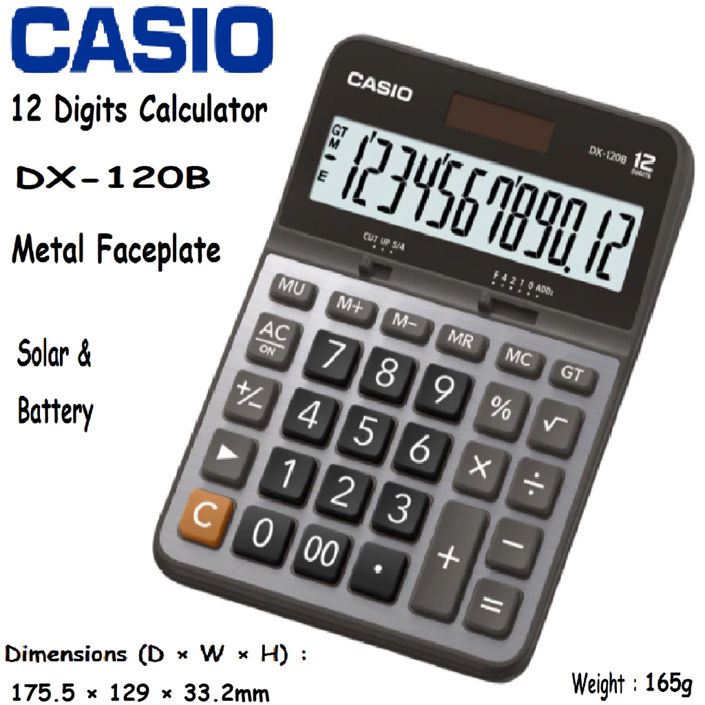 Casio DX120B 12 Digit Calculator 12 Digit DX120B DX 120B Extra Large