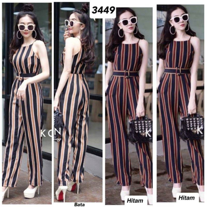 Striped Jumpsuit Premium/ / / / jelitafashion.shop/