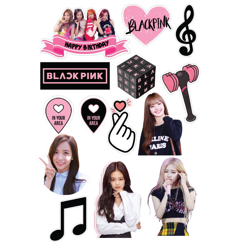 (CUSTOME MADE) Black Pink Cake Topper A4 size | Shopee Malaysia