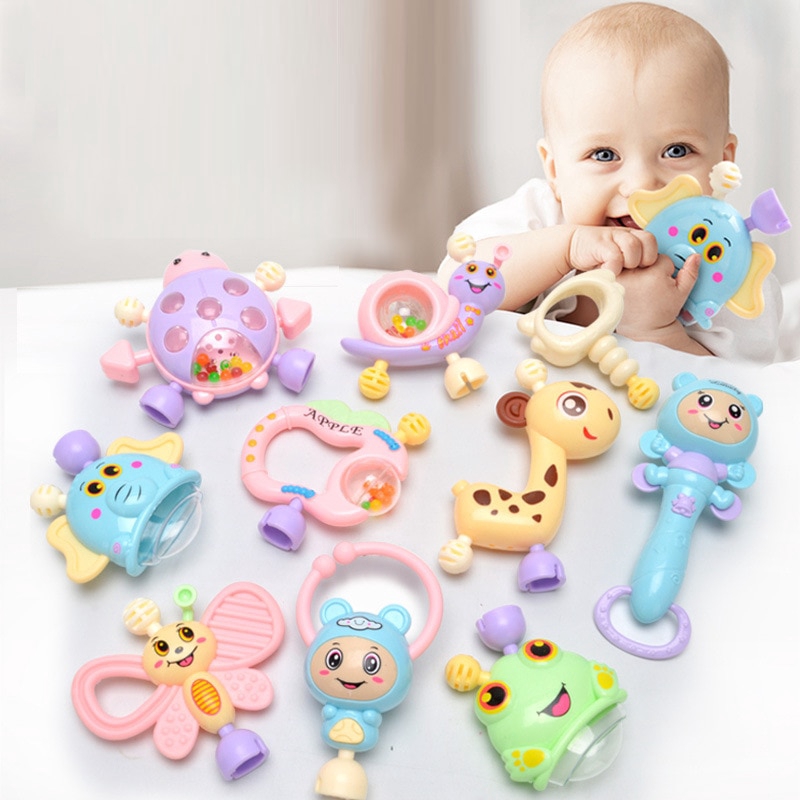 6pc 10pc Set Montessori Toys Teething Kids Crib Mobiles Baby