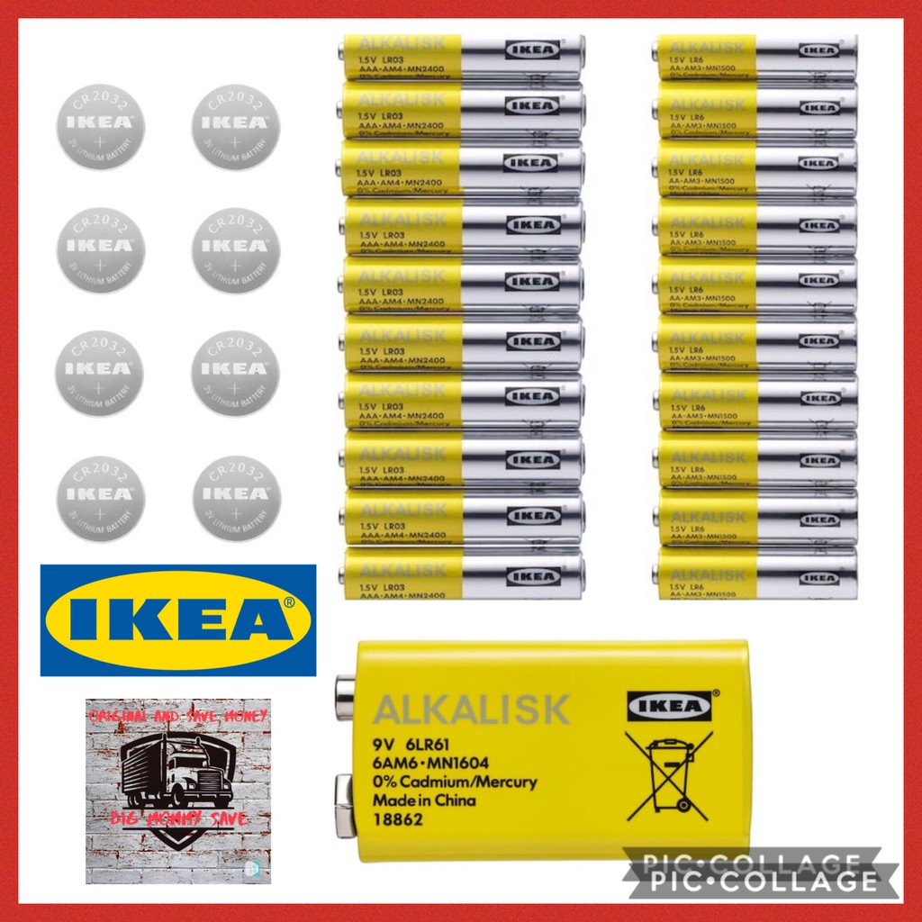 IKEA ALKALISK BATTERY ALKALINE , BATERI AA , AAA 1.5v , CR2032 3V