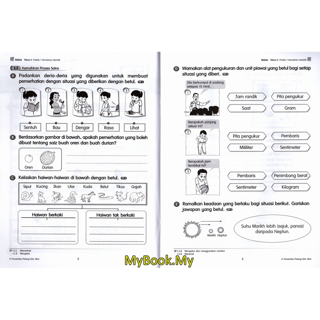 Myb Buku Latihan Praktis Kssr Sains Tahun 3 Pelangi Shopee Malaysia