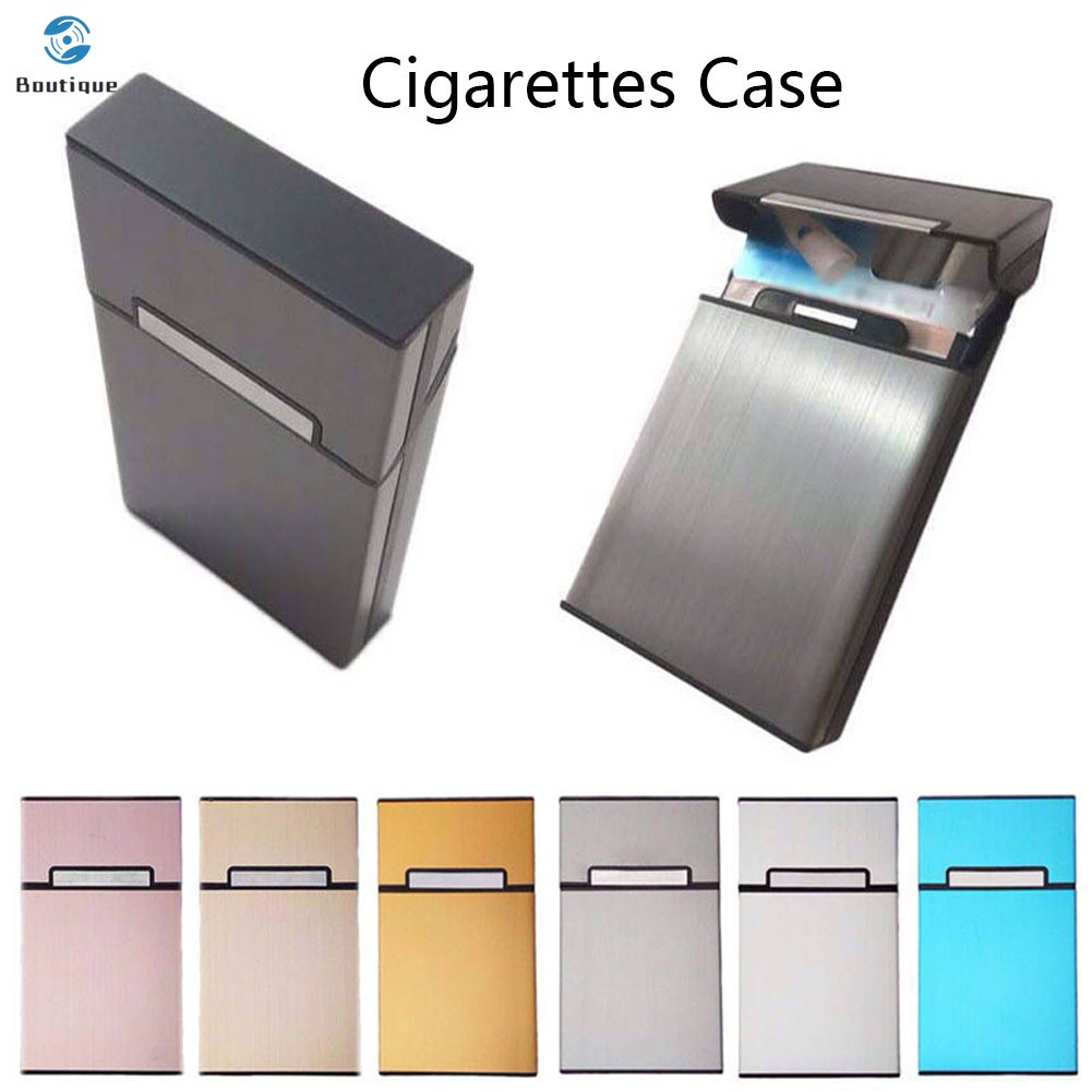 Portable Woman Ladies Cigarettes Case Holder Aluminum Alloy Pocket Smoking Box Gift