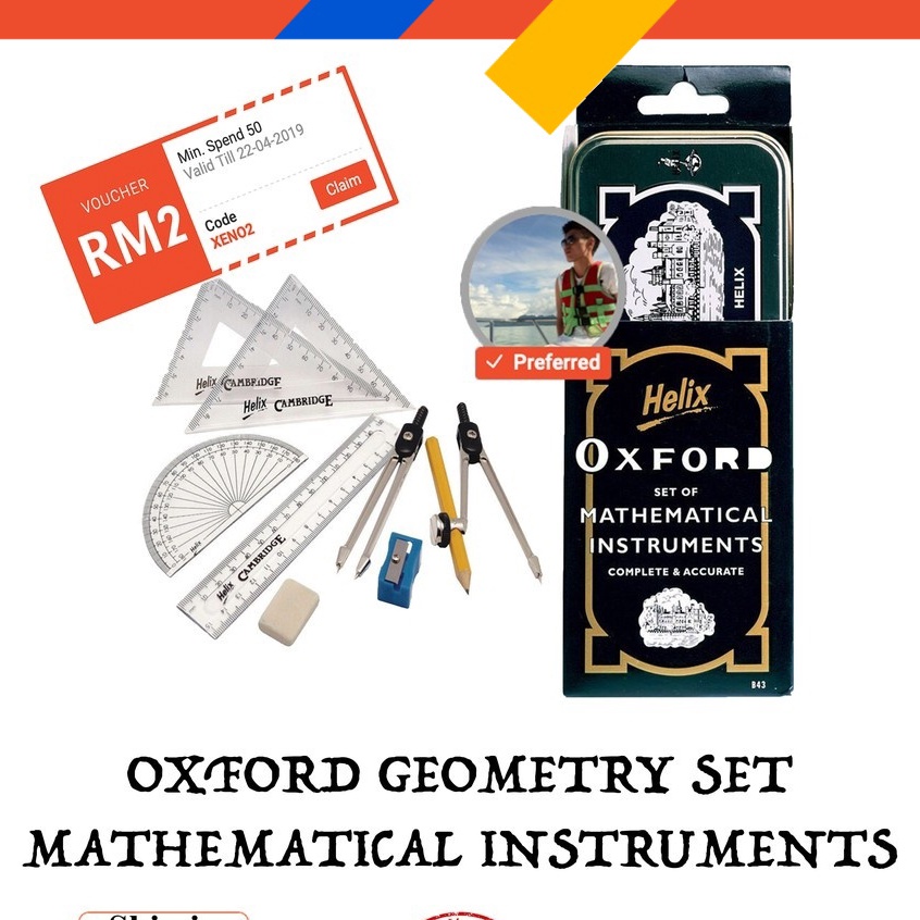 (100 ORIGINAL) Oxford Geometry Set / Oxford Mathematical Instrument