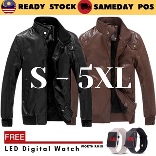 🔥Motorcycle Jacket🔥PU Leather Jacket Men's Collar Leather Jacket