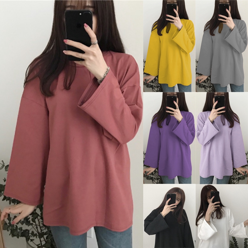  Korean  Style Women Ladies Loose Shirt Blouse Baju  Baju  