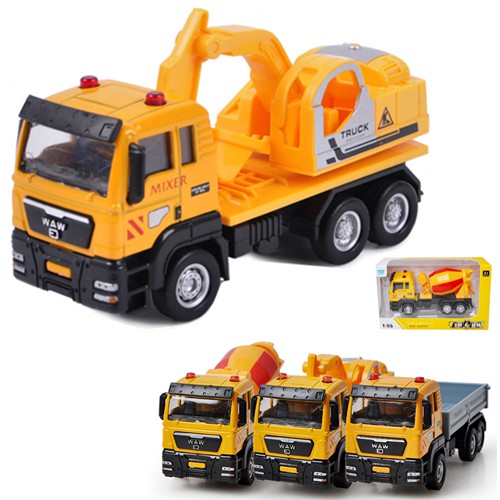toy excavator and dump truck