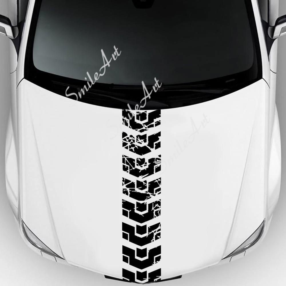 1pcs Car Racing Stripes Vinyl Truck Hood Decal Front Stickers Tire 