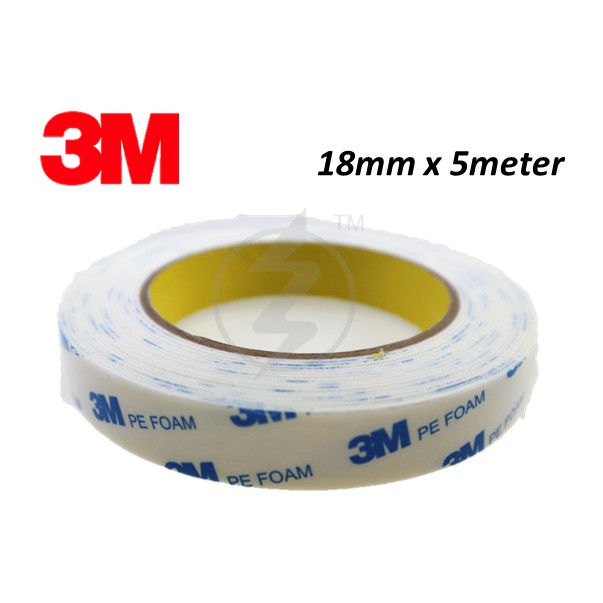 3m Original White Pe Foam Tape 18mm X 5m Double Side Tape Shopee Malaysia