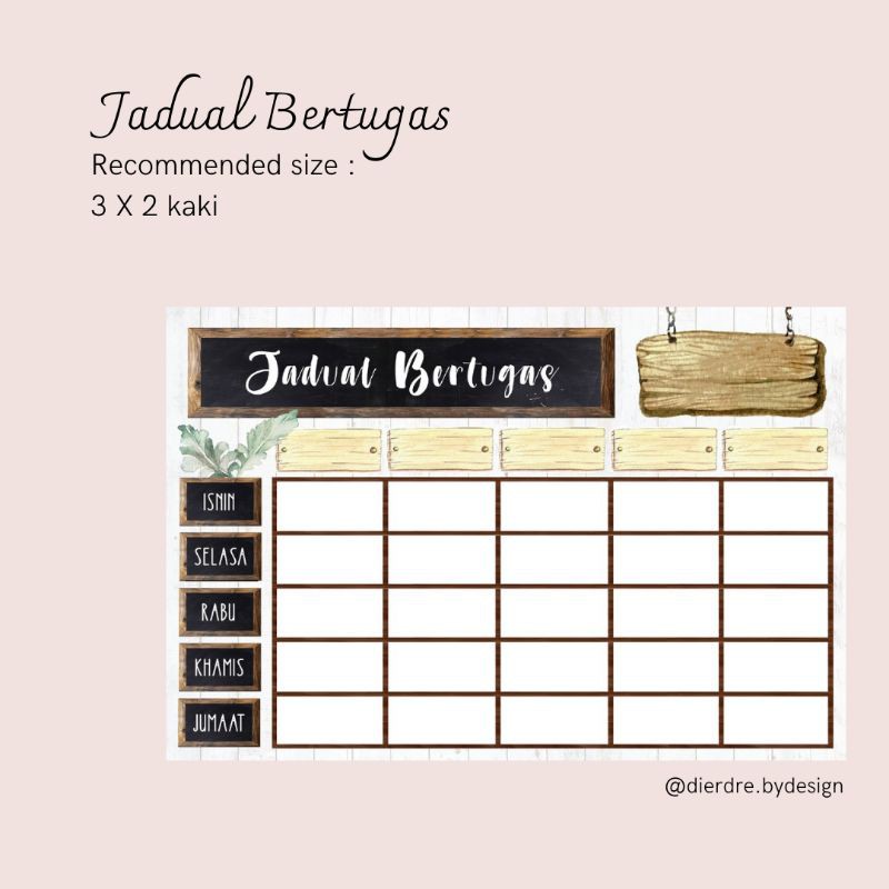 Jadual Bertugas Keceriaan Dan Hiasan Kelas Tema Farmhouse Softcopy Shopee Malaysia