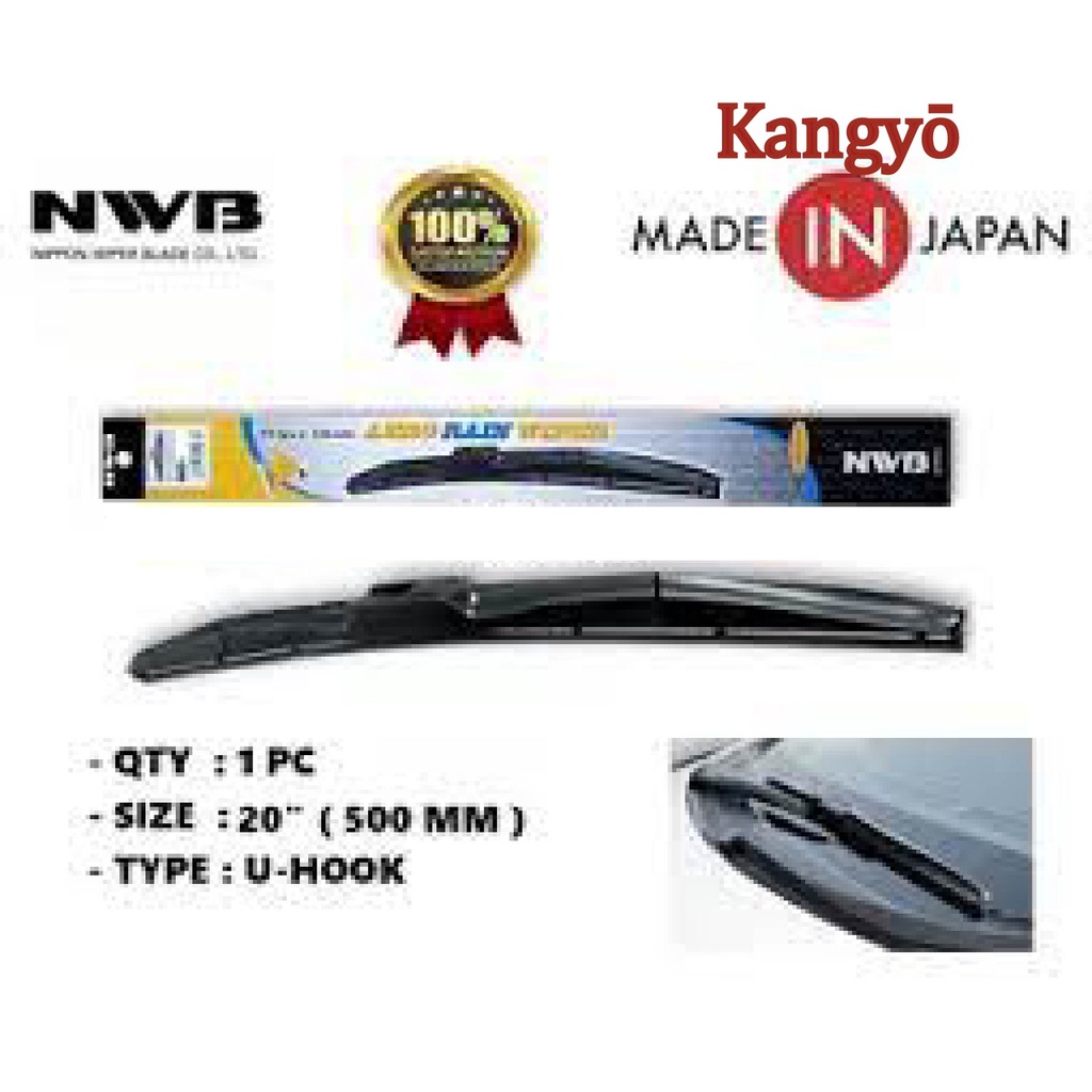 NWB AeroRain Wiper Blade 1 PC ( 17" / 425 mm> U HOOK ) ( Made in Japan