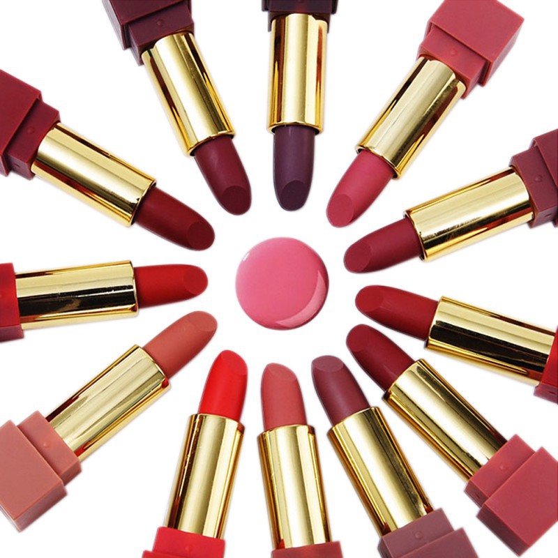 12 Pcs Red Matte Lipstick Gift Set Long Lasting Highly Pigmented