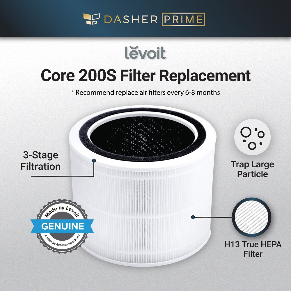 Levoit Core 200S True HEPA 3Stage Original Replacement Filter Core 200SRF White Shopee