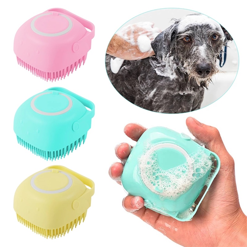 Pet Dog Shampoo Massager Brush Cat Massage Comb Grooming Scrubber